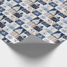 Winter Patchwork Christmas Gift Wrapping Paper