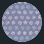 Winter Pattern Blue and White Snowflakes Classic Round Sticker<br><div class="desc">Personalise this sticker with your return address or Christmas wish. You can add shapes,  icons and text.</div>