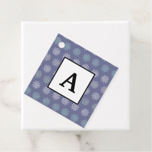 Winter Pattern Blue and White Snowflakes Favour Tags