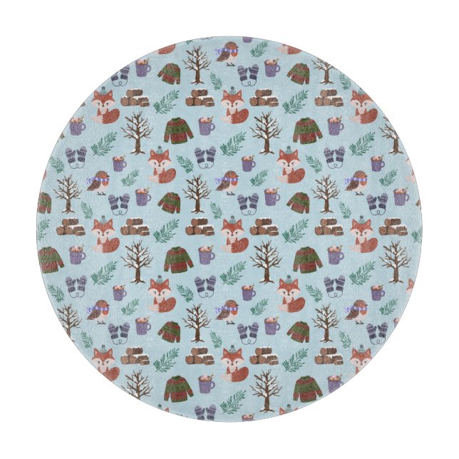 Winter Pattern Cutting Board (Front)