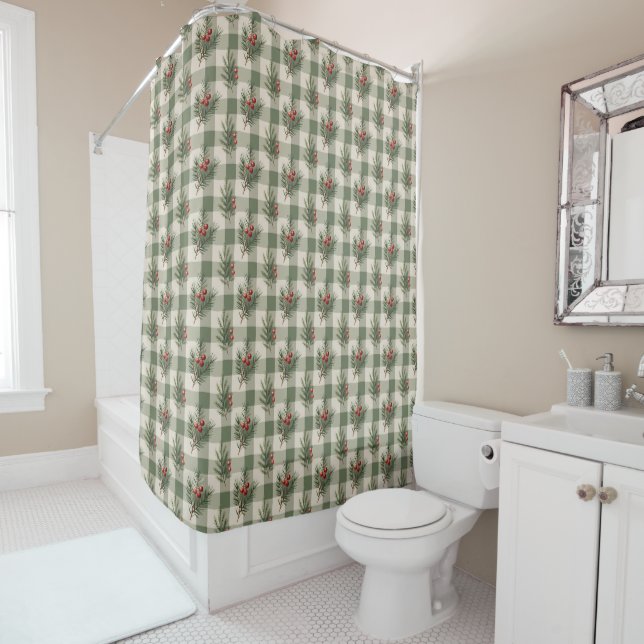 Winter Pattern Shower Curtain (In Situ)