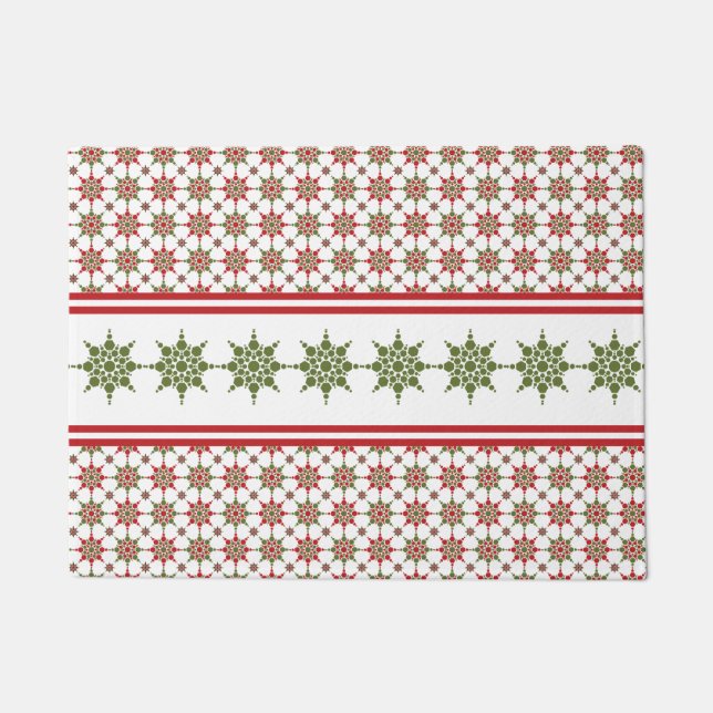 Winter Pattern Snowflake Theme Holiday Christmas Doormat (Front)