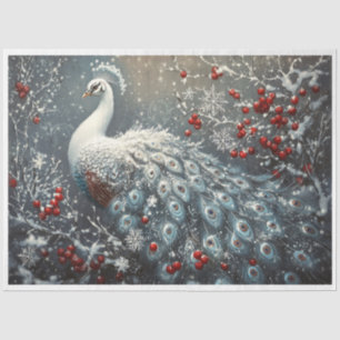 Winter Peacock Tissue Paper
