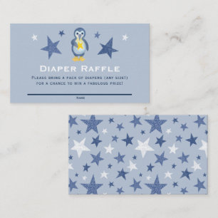Winter Penguin Baby Shower Diaper Raffle Ticket Enclosure Card