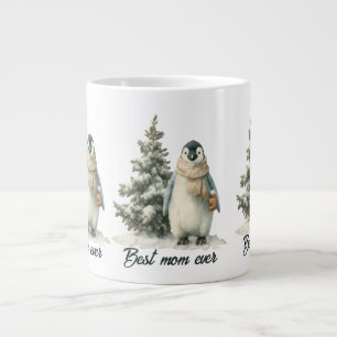 Winter Penguin “Best Mum Ever” Design Large Coffee Mug