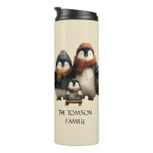 Winter Penguin Family Personalized Design Thermal Tumbler