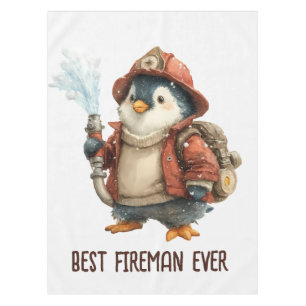 Winter Penguin Firefighter Ping Pong Paddle Tablecloth
