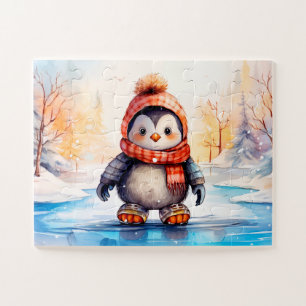 Winter Penguin Holiday Kids Jigsaw Puzzle