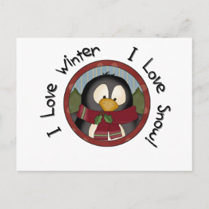 Winter Penguin Holiday Tshirts and Gifts Postcard