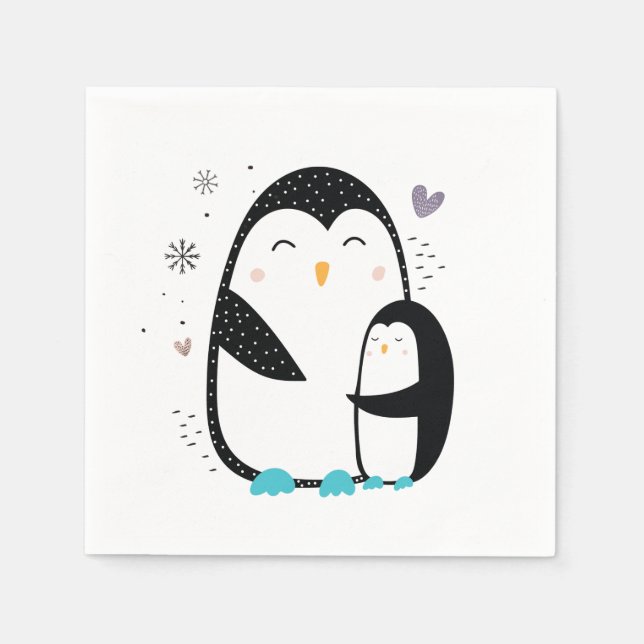 Winter Penguin Napkins (Front)