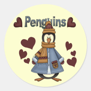 Winter Penguin Tshirts and Gifts Classic Round Sticker