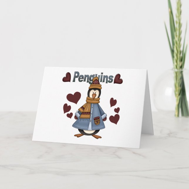 Winter Penguin Tshirts and Gifts Holiday Card (Front)