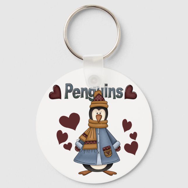 Winter Penguin Tshirts and Gifts Key Ring (Front)