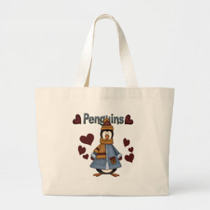 Winter Penguin Tshirts and Gifts Large Tote Bag