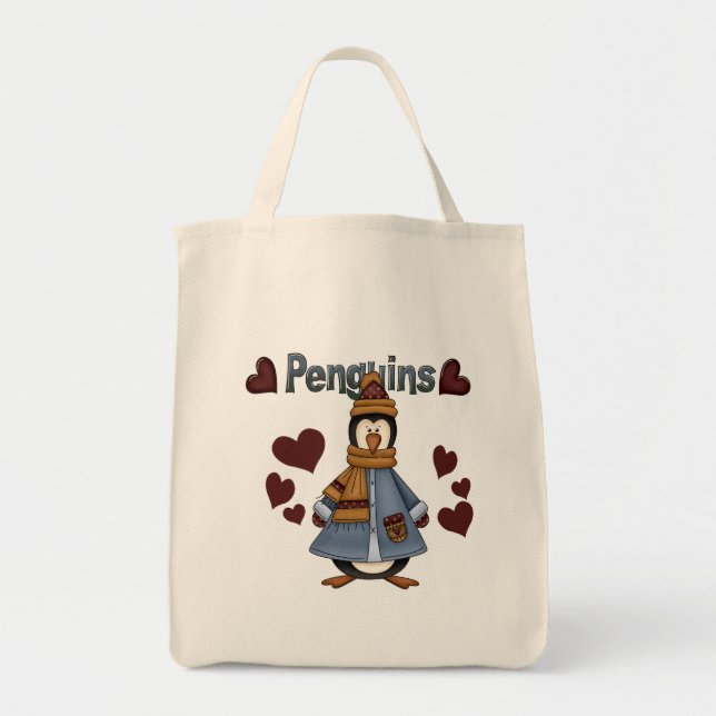 Winter Penguin Tshirts and Gifts Tote Bag (Front)
