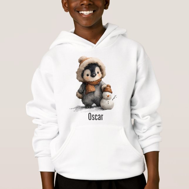 Winter Penguin with Snowman Design (Front)