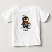 Winter Penguin with Snowman Design