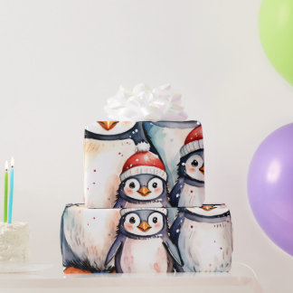Winter Penguin Wonderland Wrap Wrapping Paper