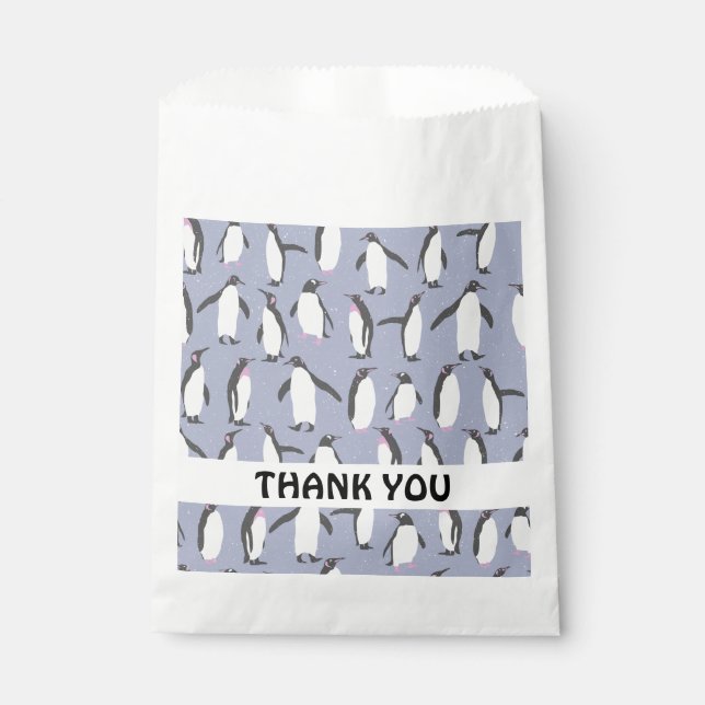 Winter Penguins seamless pattern + your ideas Favour Bag (Front)
