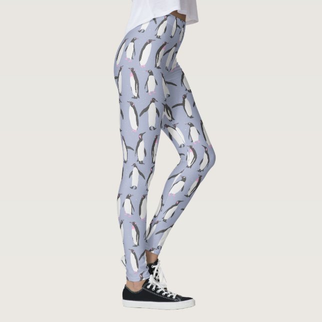 Winter Penguins seamless pattern + your ideas Leggings (Right)