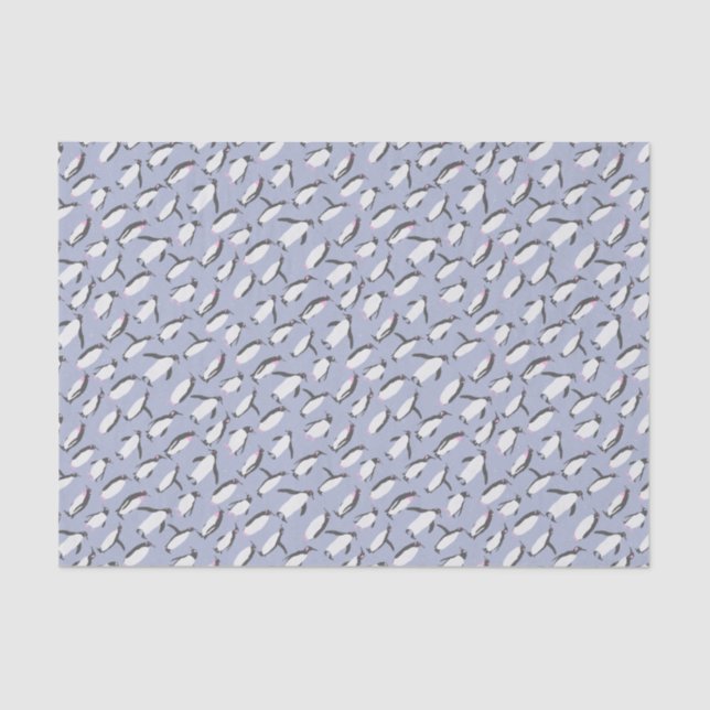 Winter Penguins seamless pattern + your ideas Tissue Paper (Front)