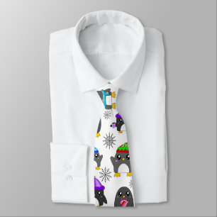 Winter Penguins Tie