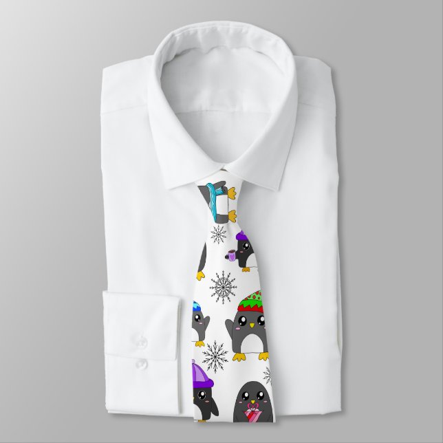 Winter Penguins Tie (Tied)