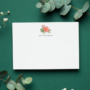 Winter Peony Personalised Stationery Card