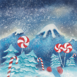 Winter Peppermint Land Greeting Card