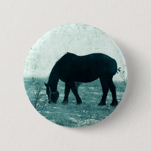 Winter Percheron 6 Cm Round Badge
