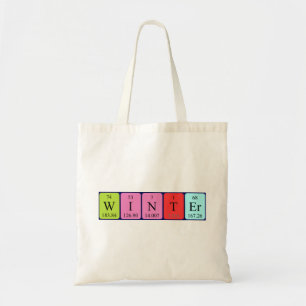 Winter periodic table name tote bag