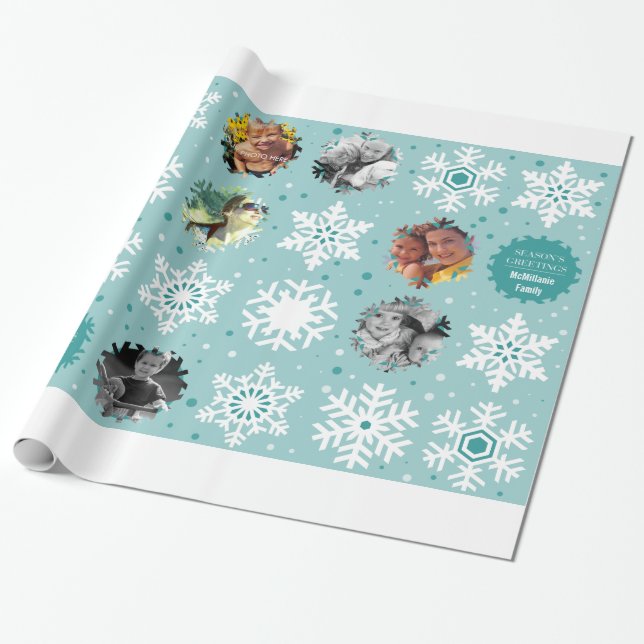 Winter Photo Custom Christmas Gift Wrapper Wrapping Paper (Unrolled)