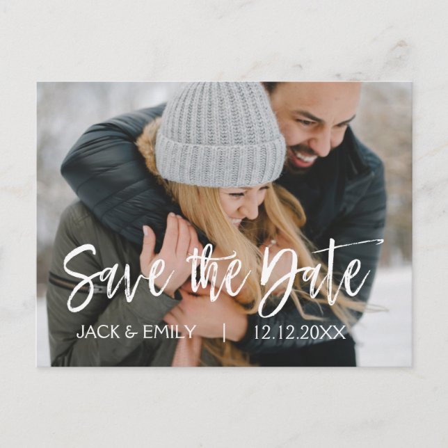 Winter Photo Save the Date Card (Front)