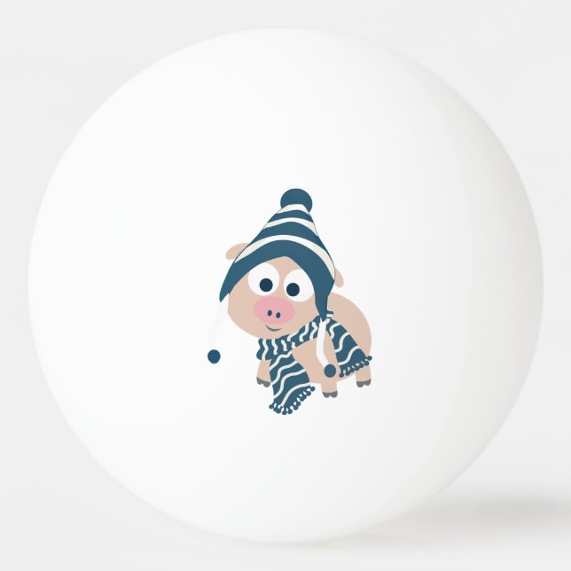 Winter Pig Ping Pong Ball (Front)