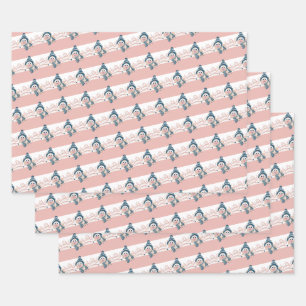 Winter Pig Wrapping Paper Sheet
