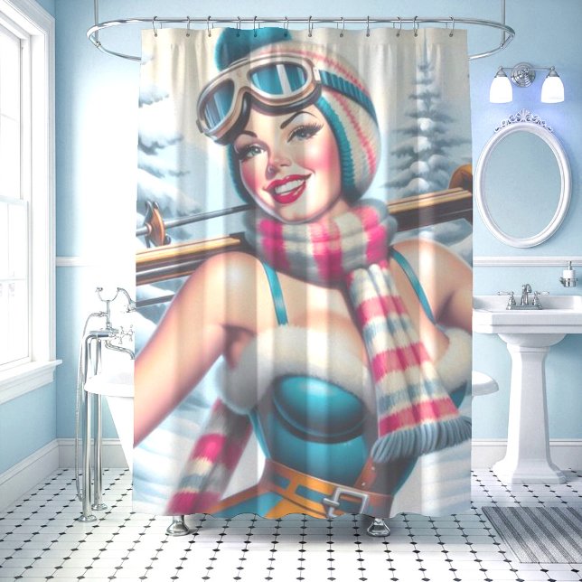 Winter Pin-up Girl Shower Curtain (Creator Uploaded)