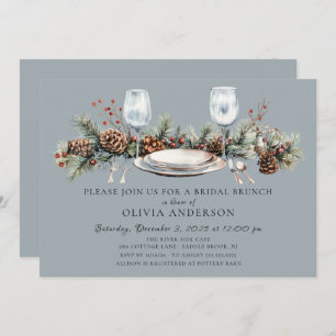 Winter Pine Bridal Brunch Invitation