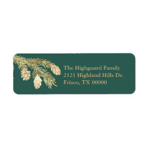 Winter Pine Christmas Return Address Label