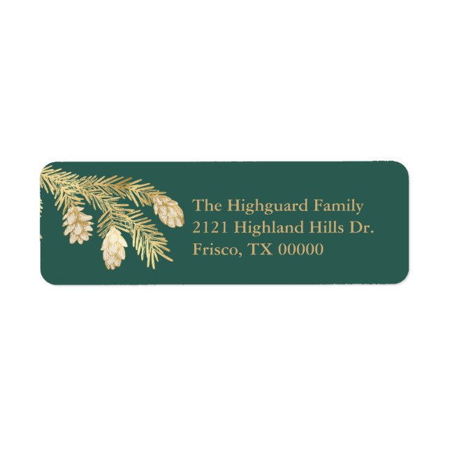 Winter Pine Christmas Return Address Label (Front)