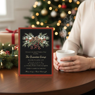 Winter Pine Cone Corporate Christmas Party  Invitation