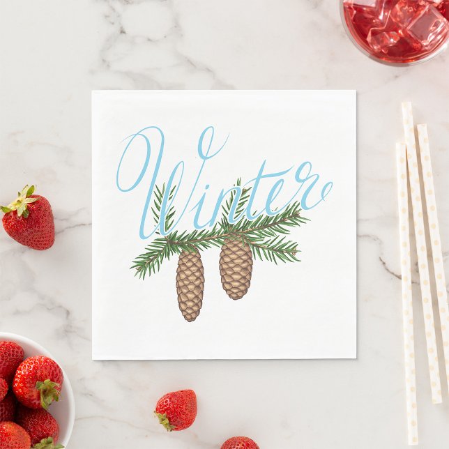 Winter Pine Cones Napkin (Creator Uploaded)