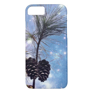 Winter Pine Cones under a starry night sky iPhone 8/7 Case