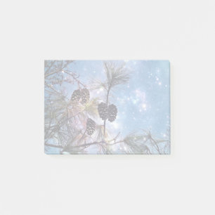 Winter Pine Cones under a starry night sky Post-it Notes