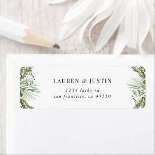 Winter Pine Forest Greenery Return Address Label