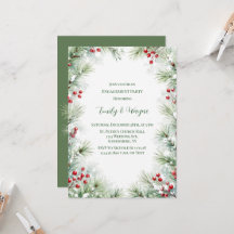 Winter Pine & Red Berry Engagement Party