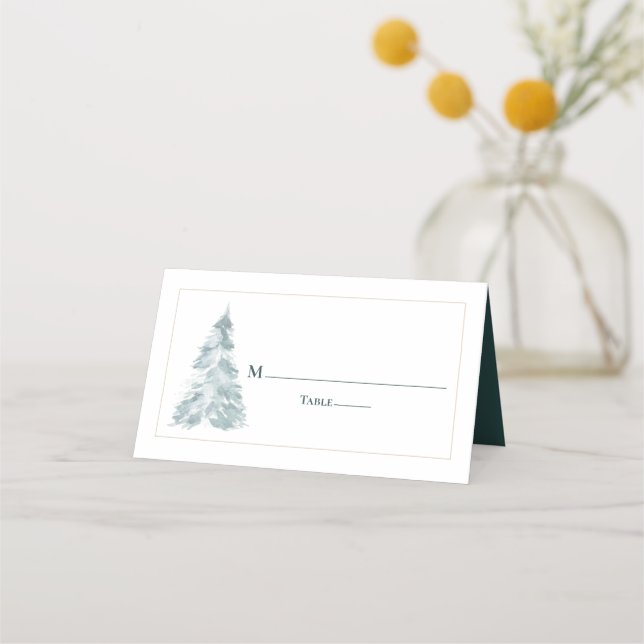 Winter Pine Romance Place Card (Front)