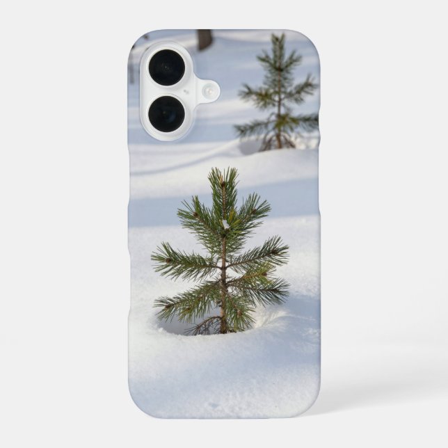 Winter Pine Saplings Deep Snow Phone Case (Back)