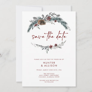Winter Pine Save the Date Invitation