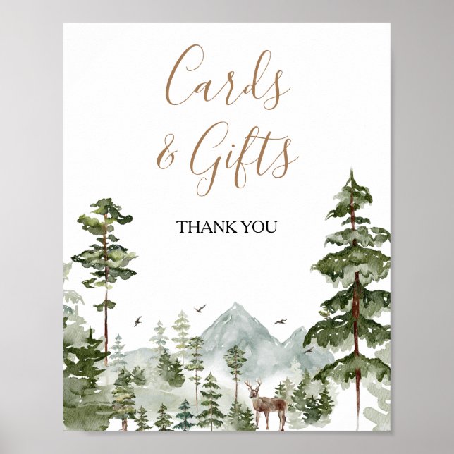 Winter Pine Tree Adventure Awaits Cards And Gifts Poster (Front)