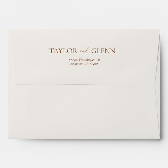 Winter Pine Tree Cone Flower Floral Wedding Envelope (Back (Top Flap))